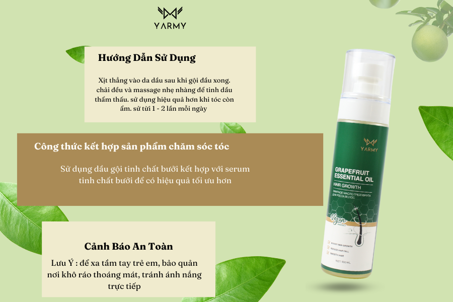 Hướng dẫn sử dung xịt tóc tinh dầu bười