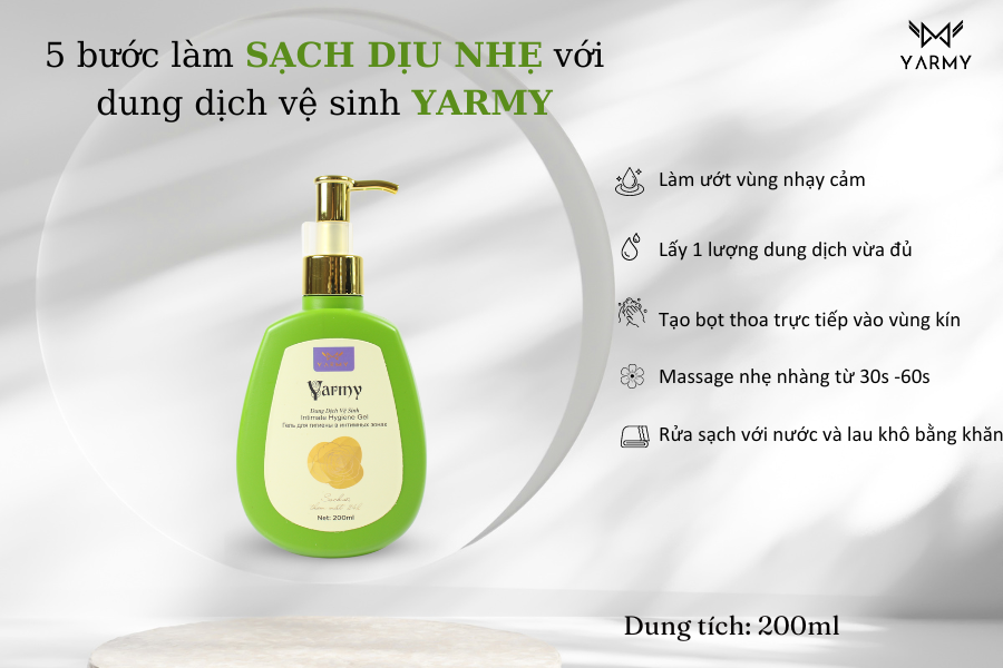 5 bước làm sạch với dung dịch vệ sinh YARMY